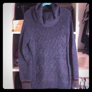 Oversized Blue Turtleneck Sweater